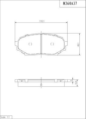 NPS M360A37 - Комплект спирачно феродо, дискови спирачки vvparts.bg