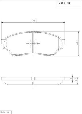 NPS M360I68 - Комплект спирачно феродо, дискови спирачки vvparts.bg