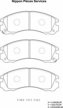 NPS M360I07 - Комплект спирачно феродо, дискови спирачки vvparts.bg