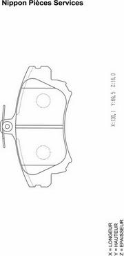 NPS M360I15 - Комплект спирачно феродо, дискови спирачки vvparts.bg