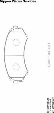 NPS M360I84 - Комплект спирачно феродо, дискови спирачки vvparts.bg