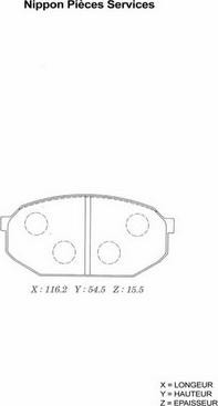 NPS M360I20 - Комплект спирачно феродо, дискови спирачки vvparts.bg