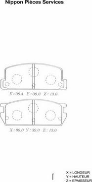 NPS M361A01 - Комплект спирачно феродо, дискови спирачки vvparts.bg