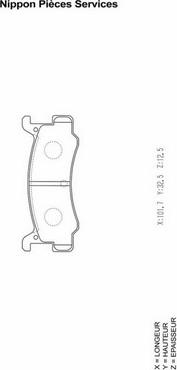 NPS M361A03 - Комплект спирачно феродо, дискови спирачки vvparts.bg