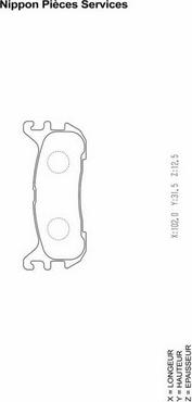 NPS M361A12 - Комплект спирачно феродо, дискови спирачки vvparts.bg