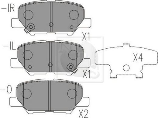 NPS M361A21 - Комплект спирачно феродо, дискови спирачки vvparts.bg