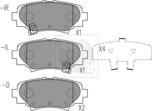 NPS M361A22 - Комплект спирачно феродо, дискови спирачки vvparts.bg