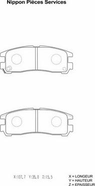 NPS M361I03 - Комплект спирачно феродо, дискови спирачки vvparts.bg