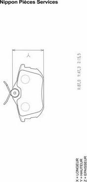 NPS M361I18 - Комплект спирачно феродо, дискови спирачки vvparts.bg