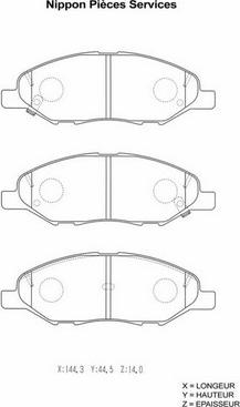 NPS N360N95 - Комплект спирачно феродо, дискови спирачки vvparts.bg