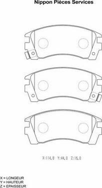 NPS N360N49 - Комплект спирачно феродо, дискови спирачки vvparts.bg