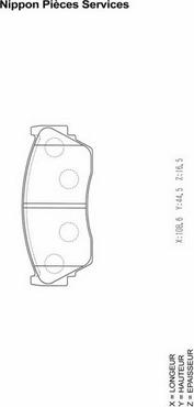 NPS N360N48 - Комплект спирачно феродо, дискови спирачки vvparts.bg