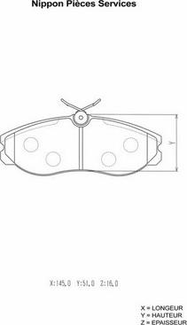 NPS N360N59 - Комплект спирачно феродо, дискови спирачки vvparts.bg