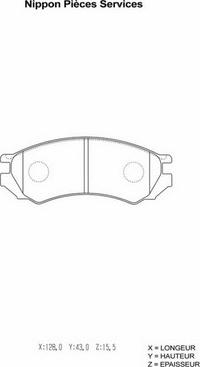 NPS N360N50 - Комплект спирачно феродо, дискови спирачки vvparts.bg