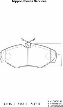 NPS N360N09 - Комплект спирачно феродо, дискови спирачки vvparts.bg