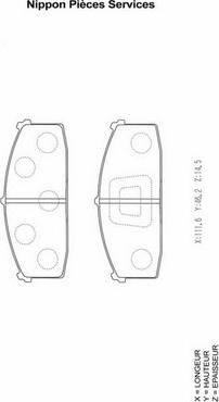 NPS N360N05 - Комплект спирачно феродо, дискови спирачки vvparts.bg