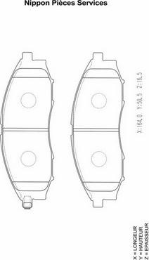 NPS N360N14 - Комплект спирачно феродо, дискови спирачки vvparts.bg