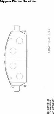 NPS N360N15 - Комплект спирачно феродо, дискови спирачки vvparts.bg