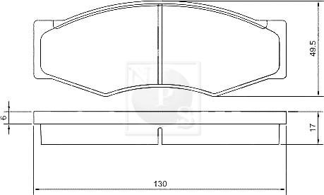 NPS N360N11 - Комплект спирачно феродо, дискови спирачки vvparts.bg