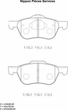 NPS N360N85 - Комплект спирачно феродо, дискови спирачки vvparts.bg