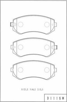 NPS N360N80 - Комплект спирачно феродо, дискови спирачки vvparts.bg