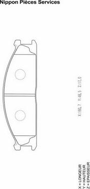 NPS N360N37 - Комплект спирачно феродо, дискови спирачки vvparts.bg