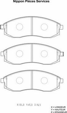 NPS N360N78 - Комплект спирачно феродо, дискови спирачки vvparts.bg