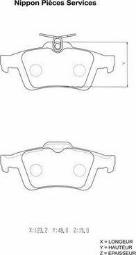 NPS N361N14 - Комплект спирачно феродо, дискови спирачки vvparts.bg