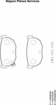 NPS N361N39 - Комплект спирачно феродо, дискови спирачки vvparts.bg