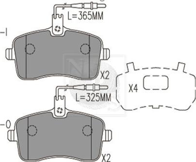 NPS P360A08 - Комплект спирачно феродо, дискови спирачки vvparts.bg