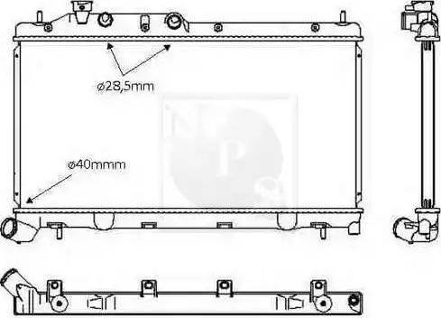 NPS S156U25 - Радиатор, охлаждане на двигателя vvparts.bg