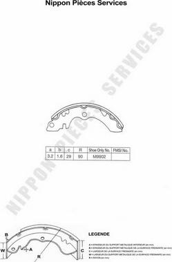 NPS S350I05 - Комплект спирачна челюст vvparts.bg