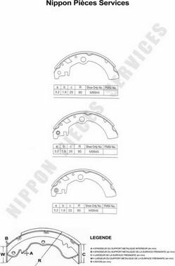 NPS S350I24 - Комплект спирачна челюст vvparts.bg