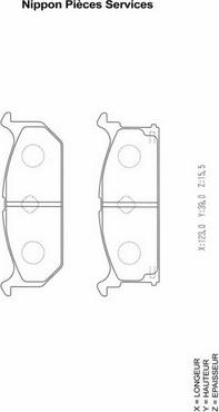 NPS S360I04 - Комплект спирачно феродо, дискови спирачки vvparts.bg