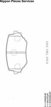 NPS S360I16 - Комплект спирачно феродо, дискови спирачки vvparts.bg