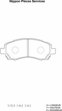 NPS S360U19 - Комплект спирачно феродо, дискови спирачки vvparts.bg