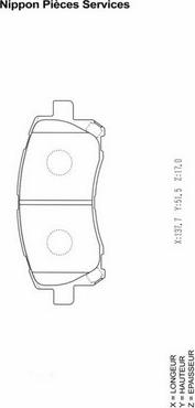 NPS S360U16 - Комплект спирачно феродо, дискови спирачки vvparts.bg