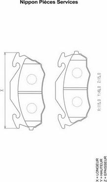 NPS S360U17 - Комплект спирачно феродо, дискови спирачки vvparts.bg