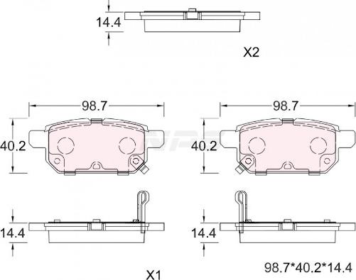 NPS S361I02 - Комплект спирачно феродо, дискови спирачки vvparts.bg