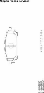 NPS S361U09 - Комплект спирачно феродо, дискови спирачки vvparts.bg