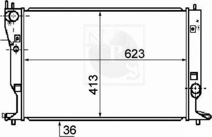NPS T156A151 - Радиатор, охлаждане на двигателя vvparts.bg