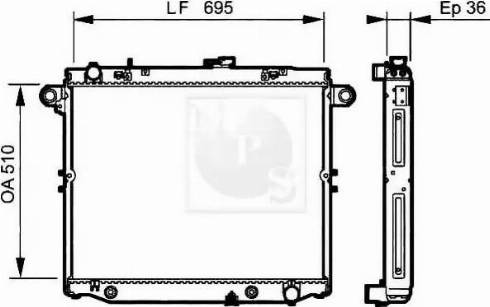 NPS T156A157 - Радиатор, охлаждане на двигателя vvparts.bg