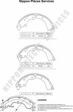 NPS T350A16 - Комплект спирачна челюст vvparts.bg