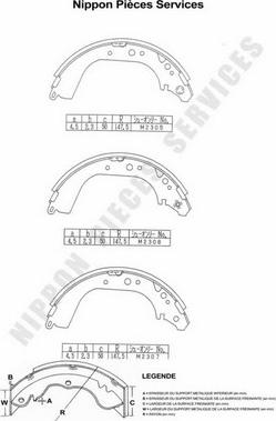 NPS T350A39 - Комплект спирачна челюст vvparts.bg