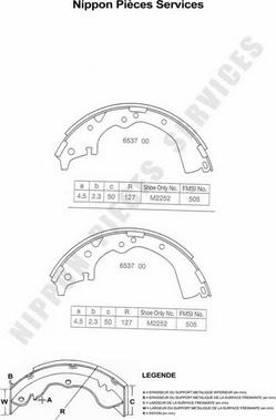 NPS T350A22 - Комплект спирачна челюст vvparts.bg