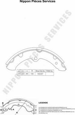 NPS T350A74 - Комплект спирачна челюст vvparts.bg