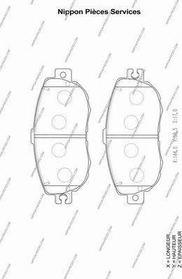 NPS T360A91 - Комплект спирачно феродо, дискови спирачки vvparts.bg