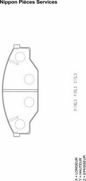 NPS T360A47 - Комплект спирачно феродо, дискови спирачки vvparts.bg