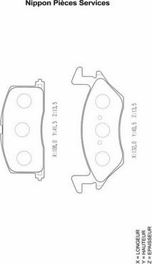 NPS T360A57 - Комплект спирачно феродо, дискови спирачки vvparts.bg