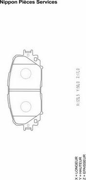 NPS T360A119 - Комплект спирачно феродо, дискови спирачки vvparts.bg